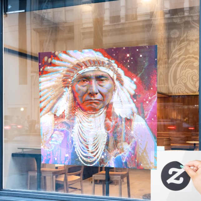 Indianerpferd Fensteraufkleber (Café-Fenster)