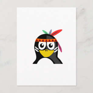 Indianerpinguin Postkarte