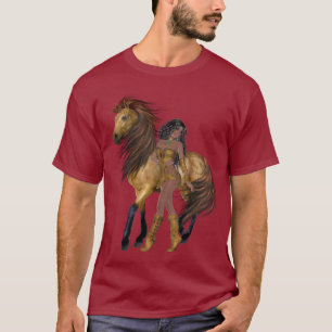 Indianerprinzessin und Pferd-Shirt T-Shirt