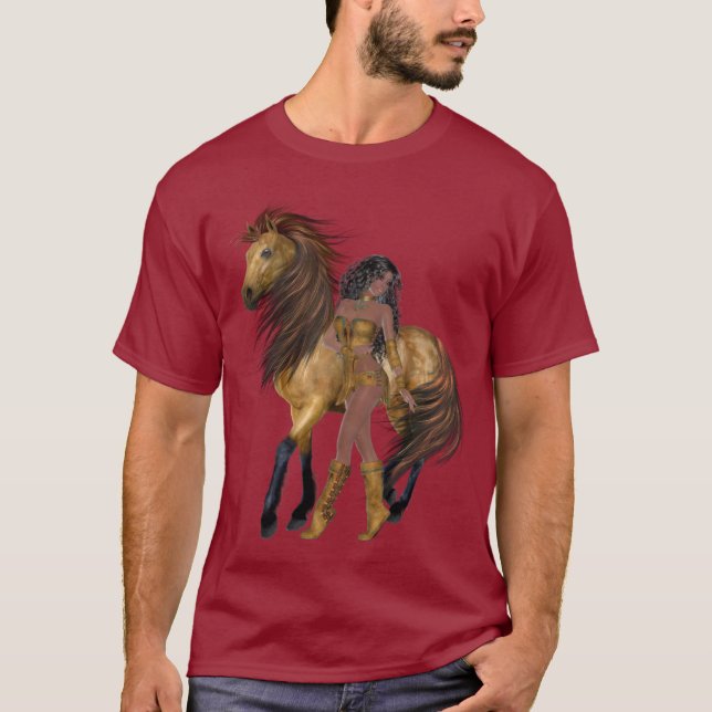 Indianerprinzessin und Pferd-Shirt T-Shirt (Vorderseite)