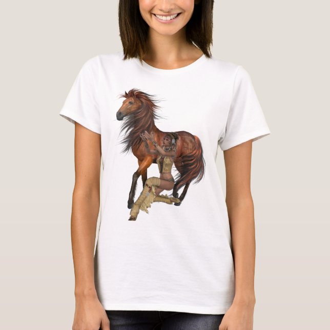 Indianerprinzessin und Pferd-Shirt T-Shirt (Vorderseite)