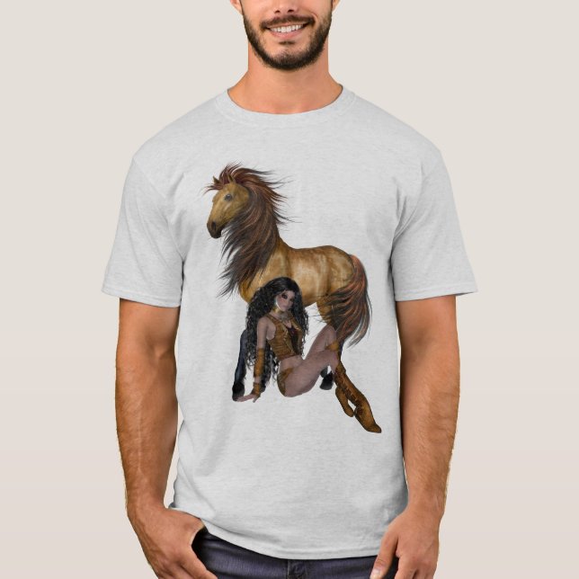 Indianerprinzessin und Pferd-Shirt T-Shirt (Vorderseite)