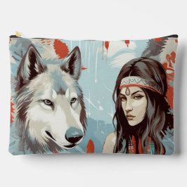 Indianerprinzessin, Wolf-Zubehörtasche Zubehörtasche