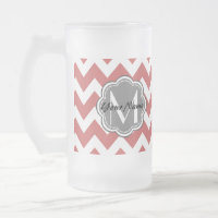 Indianerrot Zickzack floral Grau Monogramm