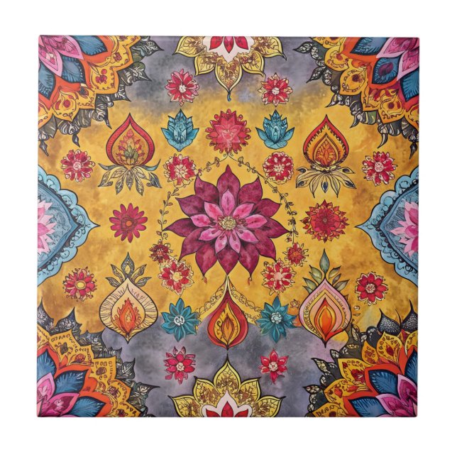 Indianersari-Muster Fliese (Vorderseite)