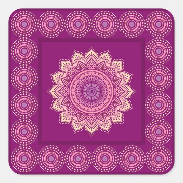 Indianerschmuck Quadratischer Aufkleber (Vorderseite)