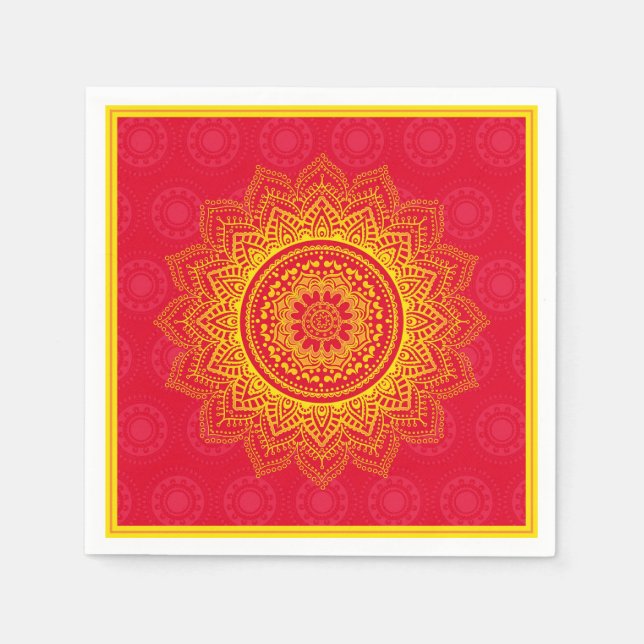 Indianerschmuck Serviette (Vorderseite)