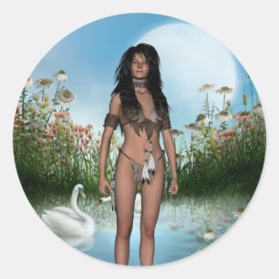 Indianersticker Runder Aufkleber