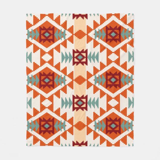 Indianerstil Geometrie nahtlos Fleecedecke (Vorderseite)