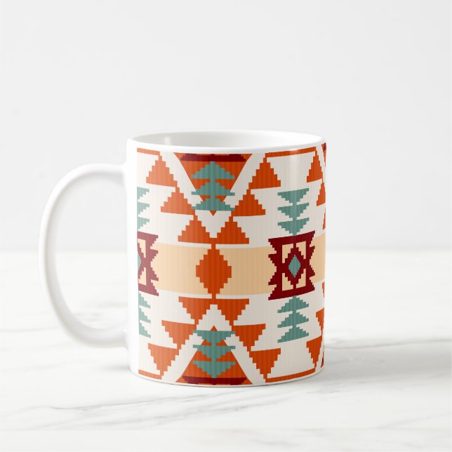 Indianerstil Geometrie nahtlos Kaffeetasse (Links)