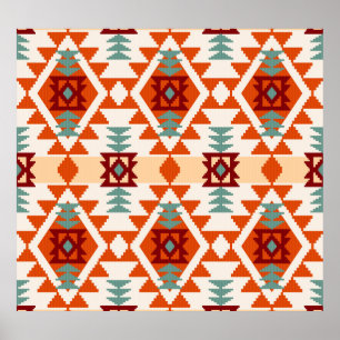 Indianerstil Geometrie nahtlos Poster
