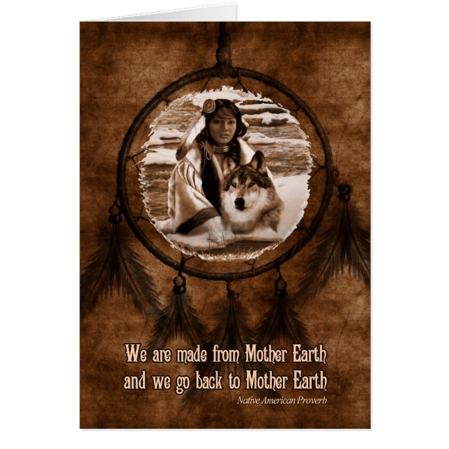 Indianertag Wolf und Dreamcatcher (Vorne)