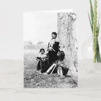 Indianervater und Familie Karte