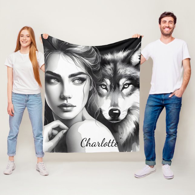 Indianerverbände mit edlem Wolf Fleecedecke (Beispiel)