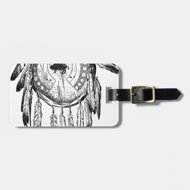 Indianerverzierung Gepäckanhänger (Vorderseite horizontal)