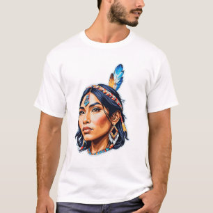 Indianische Dame der Ureinwohner T-Shirt