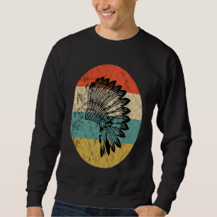 Indianische Feder-Hauptzierde Vintage Retro Su Sweatshirt