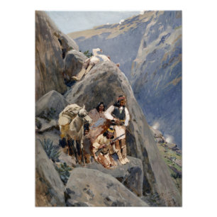 Indianische Ikonen: Apache Krieger, US-Kavallerie Fotodruck