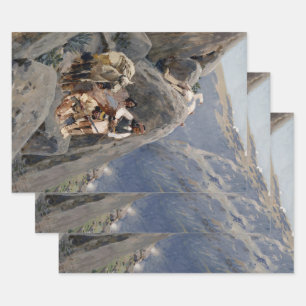 Indianische Ikonen: Apache Krieger, US-Kavallerie Geschenkpapier Set