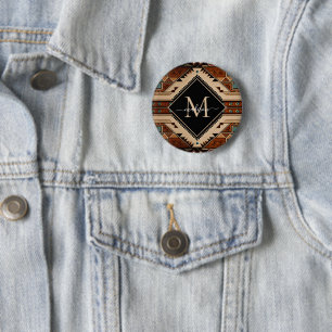 Indianische Kultur der Ureinwohner Boho-Stil Monog Button