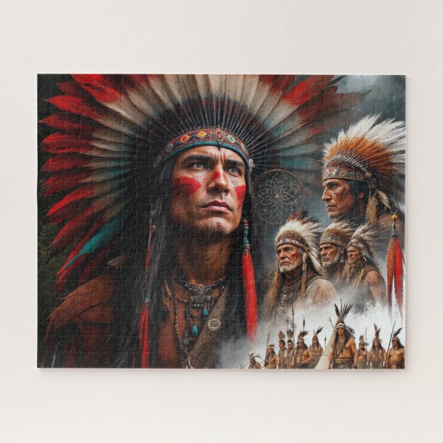 Indianische Männer Puzzle (Horizontal)