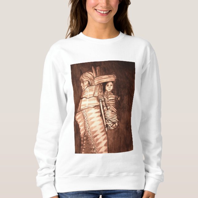 INDIANISCHE MUTTER MIT PAPOOSE    SWEATSHIRT (Vorderseite)