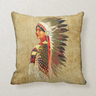 Indianische Prinzessin der Native Americans Kissen