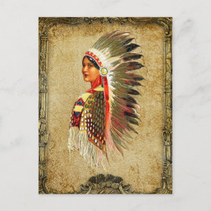 Indianische Prinzessin der Native Americans Postkarte