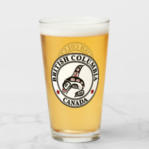 Indianische Rot-Schwarz-Haida-Kunst Orca-Wal Glas