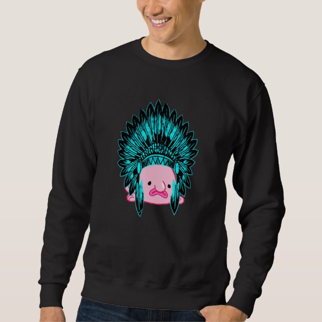 Indianischer Blobfish-Kostüm Ugly Indischer Chef Sweatshirt (Vorderseite)