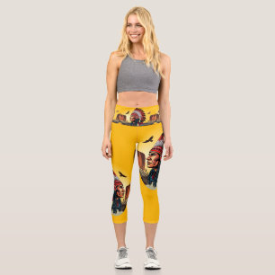 Indianischer Chef der wilden Landschaft Sunset Capri Leggings