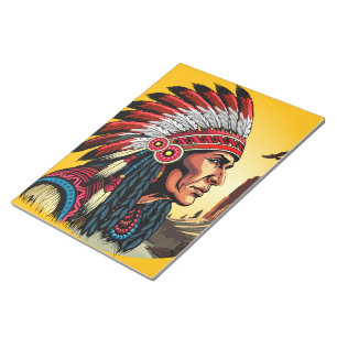 Indianischer Chef der wilden Landschaft Sunset Notizblock