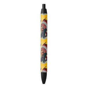 Indianischer Chef der wilden Landschaft Sunset Pen Kugelschreiber