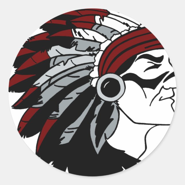 Indianischer Chef Runder Aufkleber (Vorderseite)