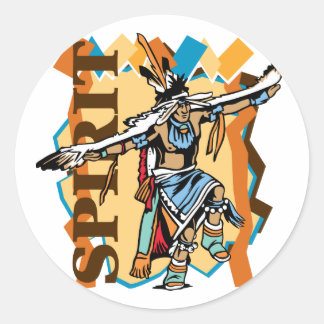 Indianischer Geist Runder Aufkleber