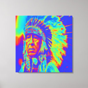 Indianischer Häuptling Pop Art Leinwanddruck