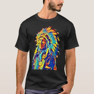 Indianischer Häuptling Red Cloud Farbiger T-Shirt