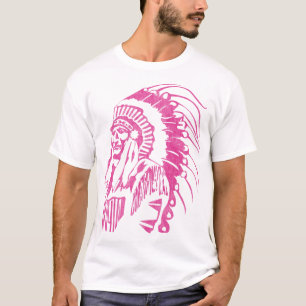 Indianischer Häuptling Vintage (Fuchsia) T-Shirt