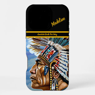 Indianischer Krieger blickt  iPhone 16 Pro Max Hülle