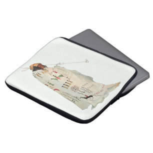 Indianischer Krieger mit Pfeife Porträt von Karl B Laptopschutzhülle