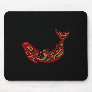 Indianischer Lachsfisch-Totem Pazifik Mousepad