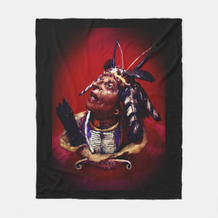 Indianischer "Medizinmann" Fleecedecke