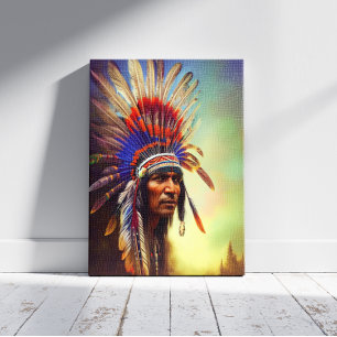 Indianischer Ojibwe-Leinwanddruck Leinwanddruck