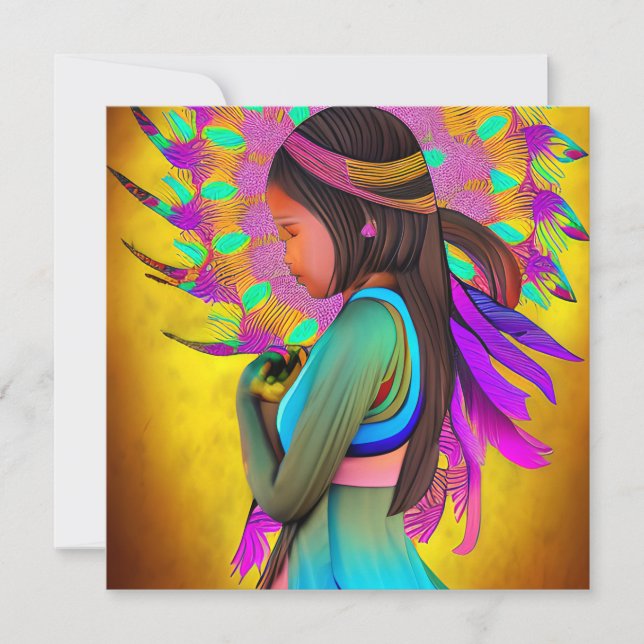 Indianisches Mädchen AI-Kunst (Vorderseite)