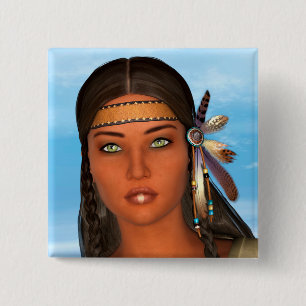 Indianisches Mädchen Button