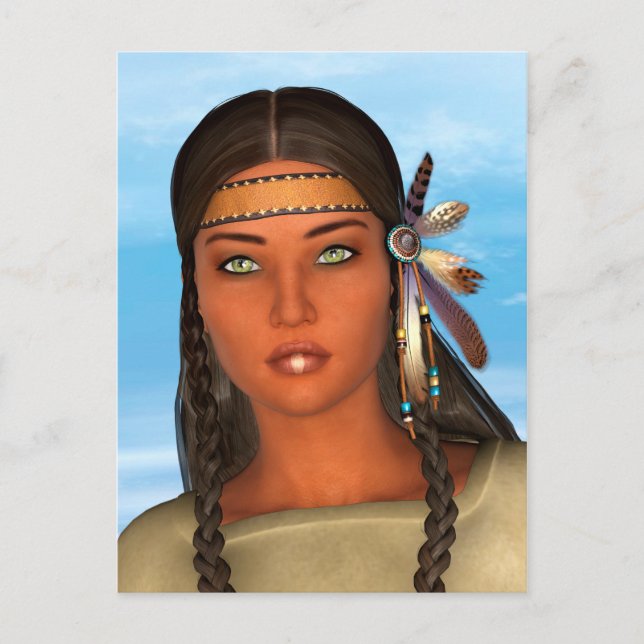 Indianisches Mädchen Postkarte (Vorderseite)