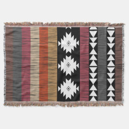 Indianisches Muster für farbenfrohe Linien Decke