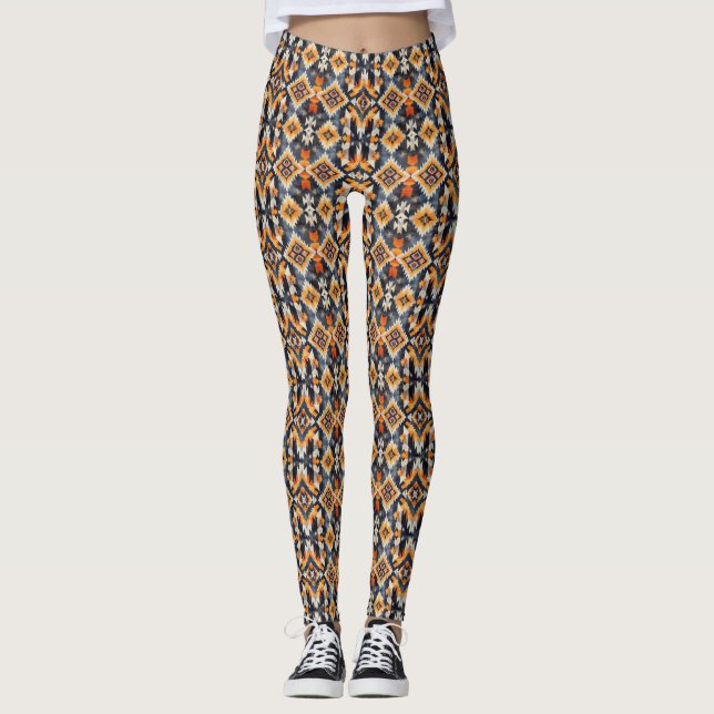 Indianisches Navajo-Muster Leggings (Vorderseite)
