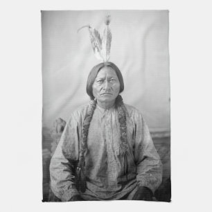 Indianisches Symbol: Lakota-Führer Sitting Bull Geschirrtuch