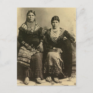 Indianisches Vintage-Porträt eines Ureinwohners Am Postkarte